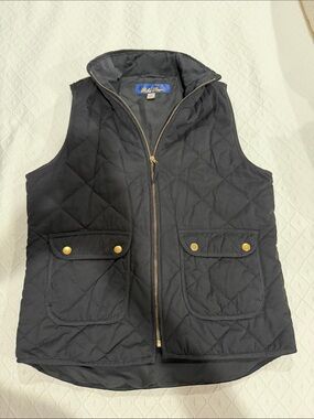 Blue Rain Black Quilted Zip Front Vest with Gold Hardware - Men’s M